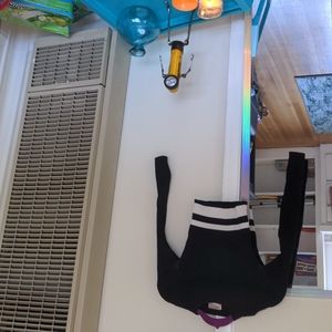 Black crop with white stripes size: xs sweater